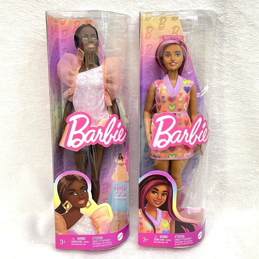 NEW Set Of‎ 2 Barbie Fashionistas #216 & #207 Dolls 65th Anniversary NIB